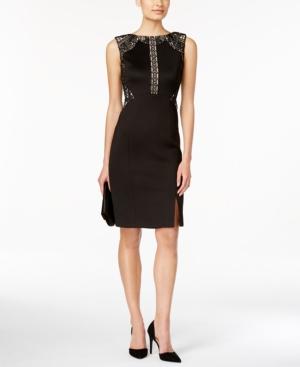 Ivanka Trump Embroidered Lace Sheath Dress