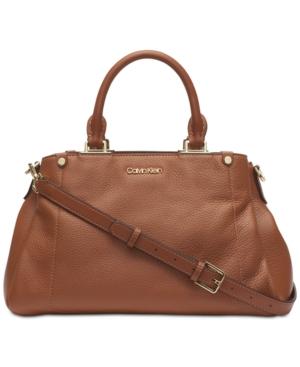 Calvin Klein Leather Jackson Satchel