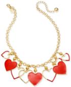 Kate Spade New York Gold-tone Color-coated Heart Statement Necklace, 17 + 3 Extender