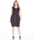 Calvin Klein Plus Size Zip-front Scuba Dress