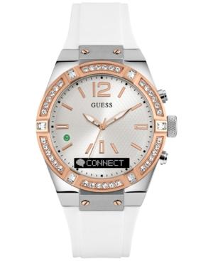 Guess Women's Analog-digital Connect White Silicone Strap Smart Watch 41mm C0002m2