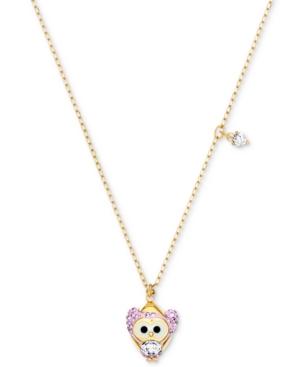 Swarovski Gold-tone Crystal Snow Owl Pendant Necklace, 14-4/5 + 3 Extender