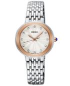 Seiko Women's Crystal Stainless Steel Bracelet Watch 28.5mm