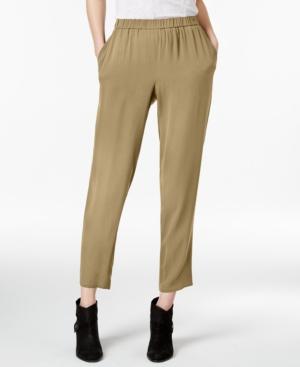 Eileen Fisher Silk Georgette Crepe Ankle Pants, Regular & Petite
