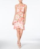 Style & Co. Floral-print Tiered Chiffon Dress, Only At Macy's