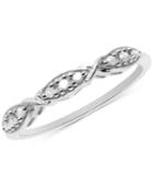 Diamond Crisscross Ring (1/10 Ct. T.w.) In Sterling Silver