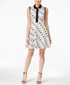 Betsey Johnson Geo-print Scuba Fit & Flare Dress
