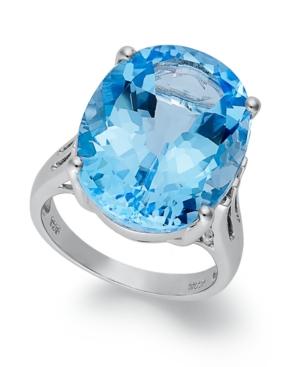 Sterling Silver Ring, Blue Topaz Oval Ring (21-9/10 Ct. T.w.)