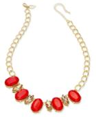 Thalia Sodi Gold-tone Red Stone Chain-link Necklace, Only At Macy's