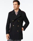 Tallia Navy And Red-trimmed Pea Coat