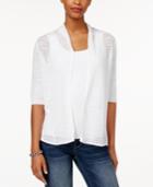 Charter Club Pointelle Open-front Cardigan, Only At Macy's