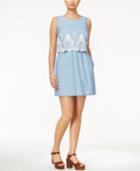 Maison Jules Sleeveless Crocheted-hem Popover Dress, Only At Macy's