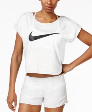 Nike City Cool Swoosh Logo Cropped Running Top