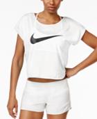 Nike City Cool Swoosh Logo Cropped Running Top