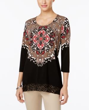 Jm Collection Embellished Printed Tunic, Only At Macy's