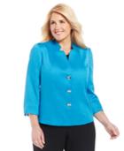 Tahari Asl Plus Size Hopsack Three-button Jacket