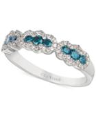 Le Vian Exotics Blue And White Diamond Ring (1/2 Ct. T.w.) In 14k White Gold