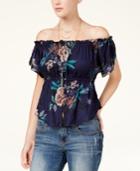 American Rag Juniors' Printed Off-the-shoulder Peasant Top, Only At Macy's