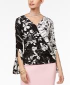 Thalia Sodi Printed Surplice Top, Created For Macy's