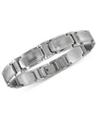 Esquire Men's Jewelry Diamond Link Bracelet (1/10 Ct. T.w.) In Stainless Steel, Only At Macy's