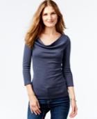 Inc International Concepts Draped Cowl-neck Top, Only At Macy's