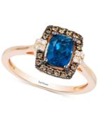 Le Vian Chocolatier Deep Sea Blue Topaz (9/10 Ct. T.w.) & Diamond (1/6 Ct. T.w.) Ring In 14k Rose Gold