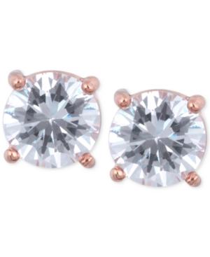 Anne Klein Rose Gold-tone Crystal Stud Earrings