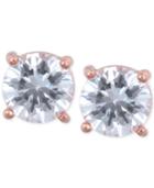 Anne Klein Rose Gold-tone Crystal Stud Earrings