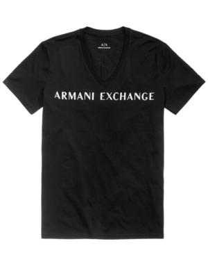 Armani Exchange Men's Logo-print V-neck T-shirt