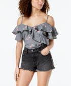 Gypsies & Moondust Juniors' Ruffled Gingham Off-the-shoulder Blouse