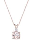 Morganite (1-1/3 Ct. T.w.) & Diamond Accent Pendant Necklace In 14k Rose Gold