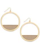 Thalia Sodi Gold-tone Glitter Drop Hoop Earrings, Created For Macy's