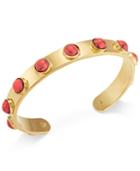 Kate Spade New York Gold-tone Pink Stone Cuff Bracelet