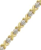 18k Gold Over Sterling Silver-plated Bracelet, Diamond Accent Xo Link Bracelet
