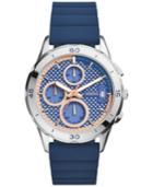 Fossil Women's Chronograph Modern Pursuit Blue Silicone Strap Watch 39mm Es3982