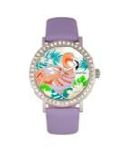 Bertha Quartz Luna Collection Lavender Leather Watch 35mm