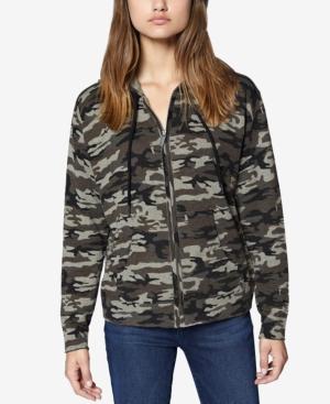Sanctuary Camo-print Zip-front Hooded Sweatshirt