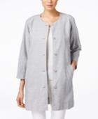 Eileen Fisher Three-quarter-sleeve Button-down Jacket