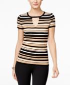 Inc International Concepts Striped Keyhole Sweater, Only At Macy's