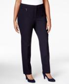 Tahari Asl Plus Size Zipper Pocket Straight Leg Pants