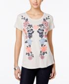 Style & Co. Petite Floral-print T-shirt, Only At Macy's