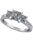 Diamond Ring Mount (1/2 Ct. T.w.) With Channel Set Accents In 14k White Gold