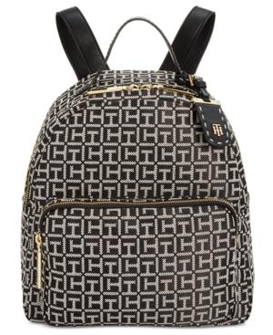 Tommy Hilfiger Julia Monogram Jacquard Dome Backpack, Created For Macy's