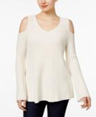 Style & Co Petite Cold-shoulder Sweater, Only At Macy's