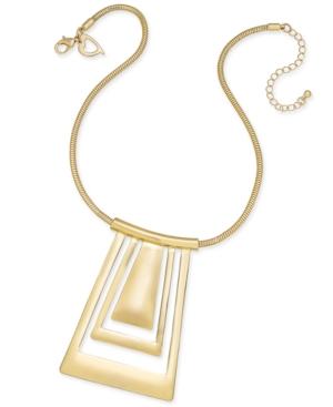 Thalia Sodi Gold-tone Geometric Collar Pendant Necklace, Created For Macy's