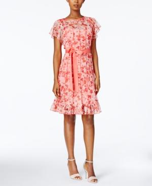 Jessica Howard Petite Floral-print Pintucked Dress