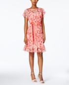 Jessica Howard Petite Floral-print Pintucked Dress
