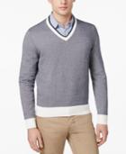 Brooks Brothers Red Fleece Men's Textured Cotton V-neck Sweater