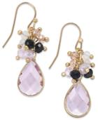 Inc International Concepts Gold-tone Pink Cluster Teardrop Earrings, Only At Macy's