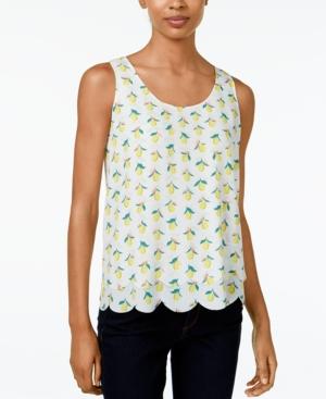 Maison Jules Scalloped Printed Top, Only At Macy's